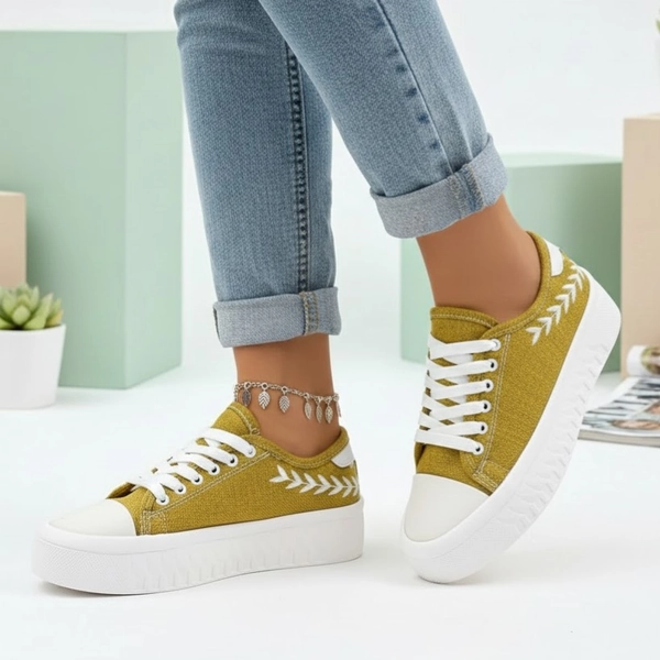 کفش ونس کتان لژدار گندمی بهنام